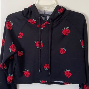 Black cropped hoodie